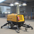 Portable hydraulic 10M mobile light tower for railway